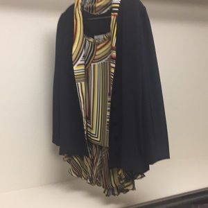 3 piece silk jacket top & skirt